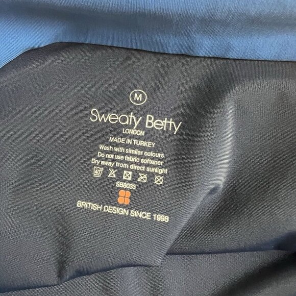 Sweaty Betty Zero Gravity Run Quarter Zip Blue Long Sleeve Jacket Size Medium - Picture 7 of 11